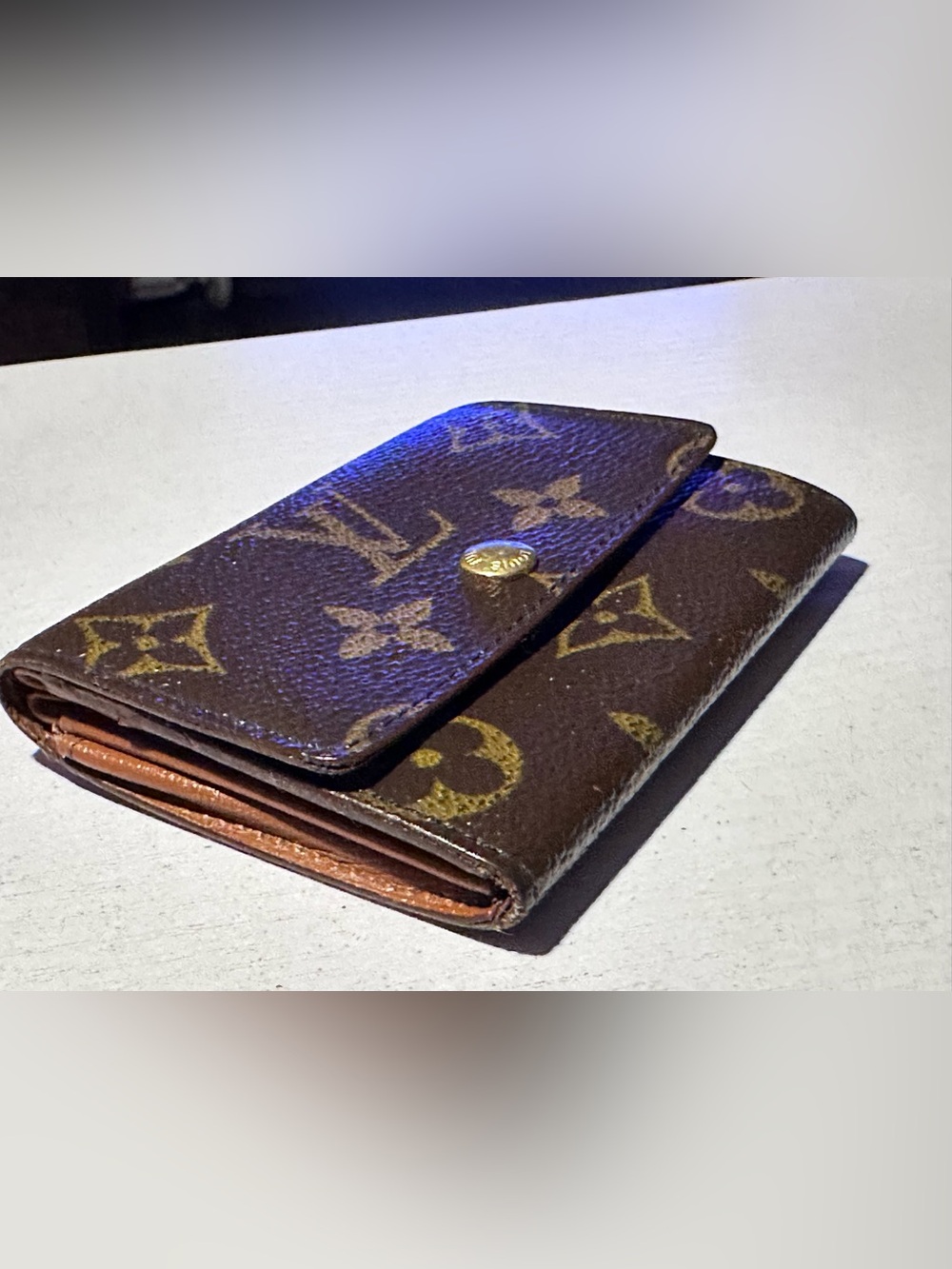 Louis Vuitton Monogram Porte Monnaie Plat Coin Case Wallet Brown Leather unisex - Picture 9 of 11